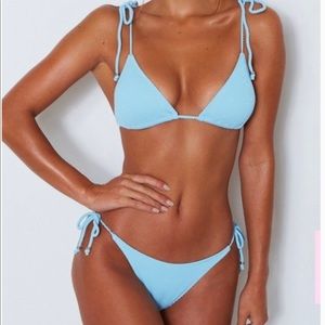 White Fox Boutique Pasadena Baby Blue Bikini Set